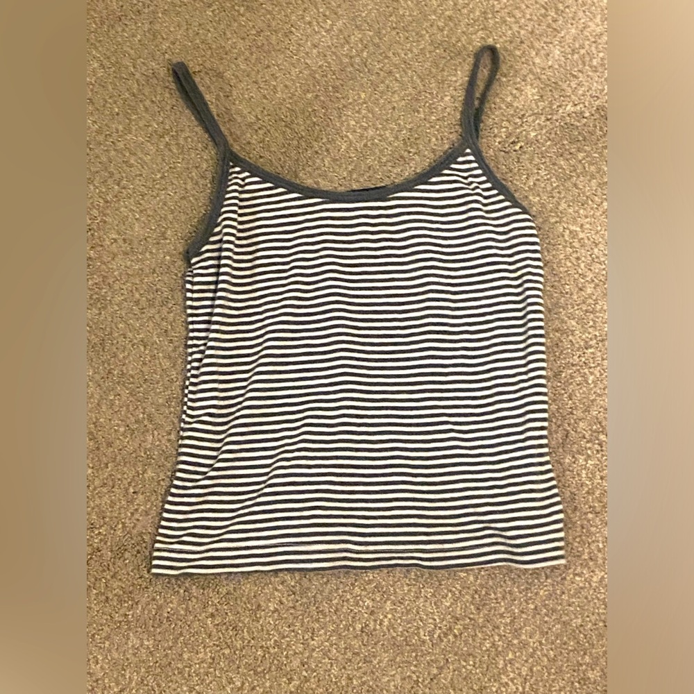 Brandy Melville Navy and White Stripe Tank